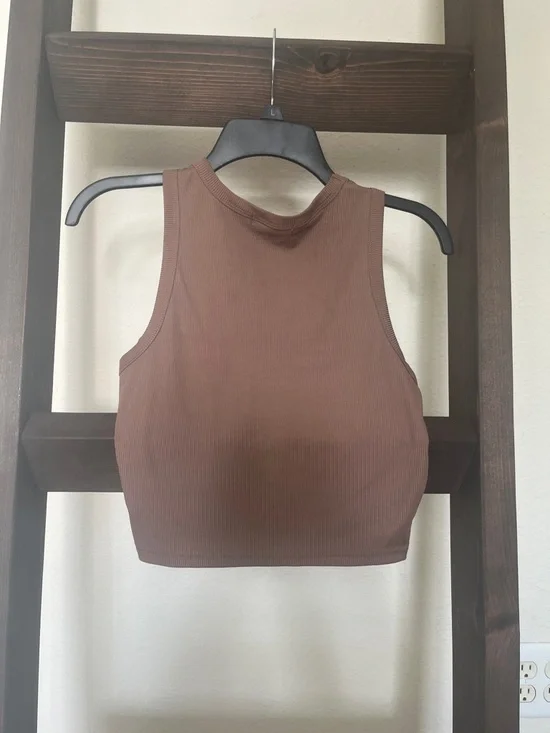 Brown Ribbed Tank Top - Picture 2 of 2
